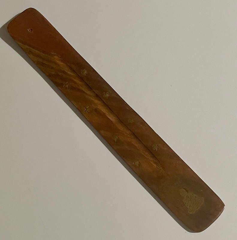 Ohm Inlaid Flat Wooden Incense Burner