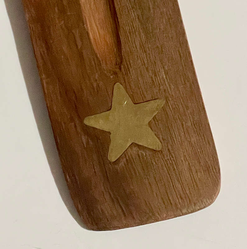 Star Inlaid Flat Wooden Incense Burner