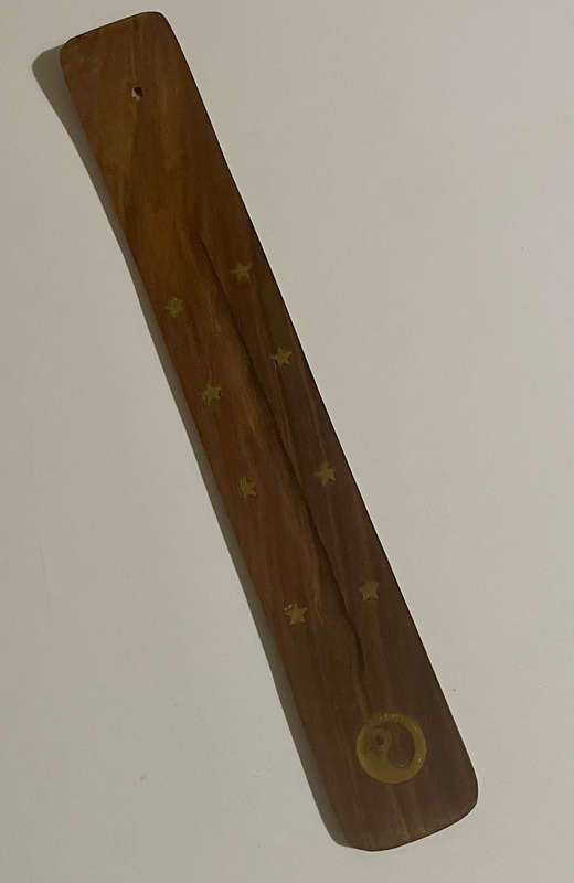 Yin/Yang Inlaid Flat Wooden Incense Burner