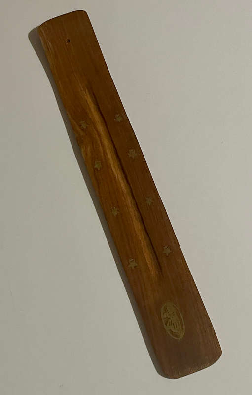 Dancing Buddha Inlaid Flat Wooden Incense Burner