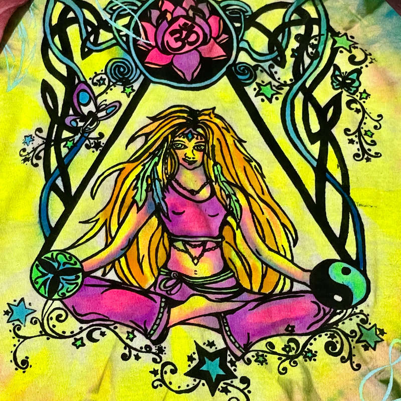 Yogi Girl Straight-cut Tie-dye T-Shirt
