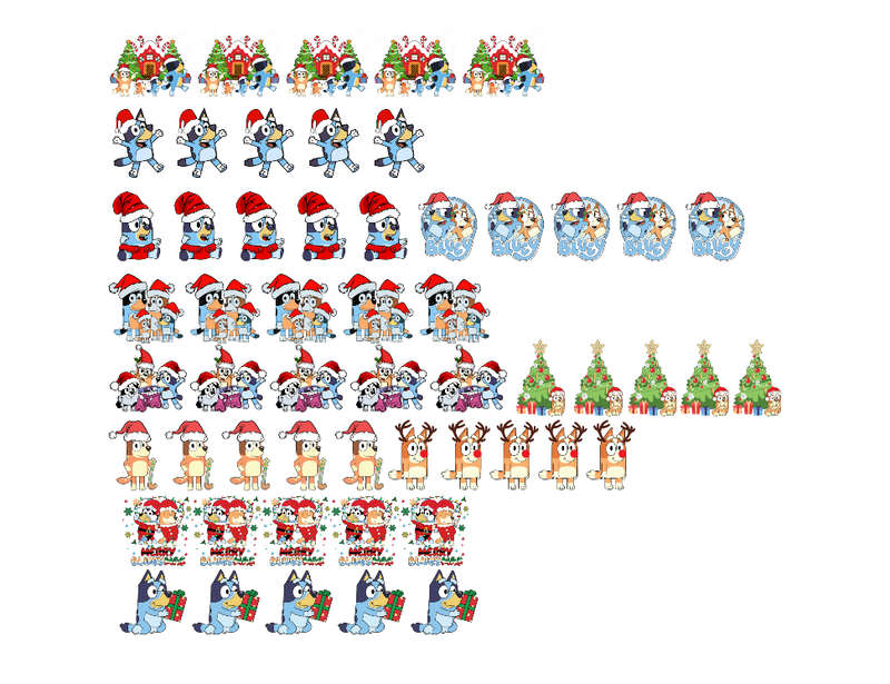 Bluey Christmas Sticker Pack  55 Festive Self-Adhesive Stickers for Kids