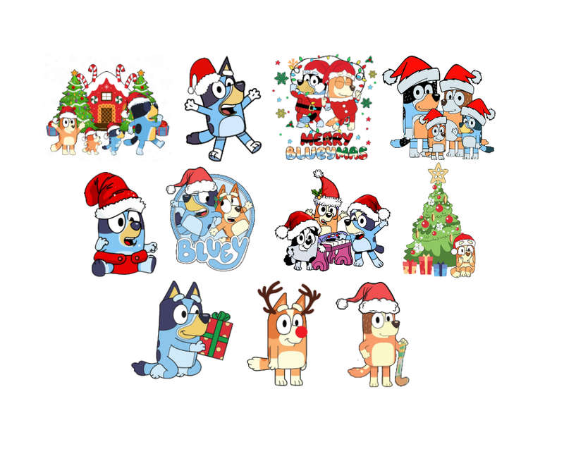 Bluey Christmas Sticker Pack  55 Festive Self-Adhesive Stickers for Kids