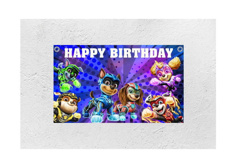 Mighty Paw Patrol Birthday Banner