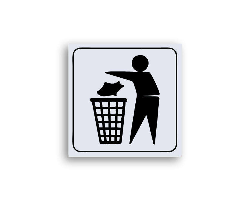 Rubbish Bin Sign Boards - Pack of 5 ABS Signs - Depict and Promote Use of Bins