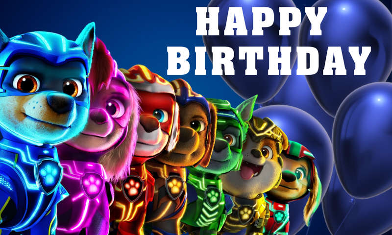 Paw Patrol Mighty Pups Birthday Banner - Party Decor