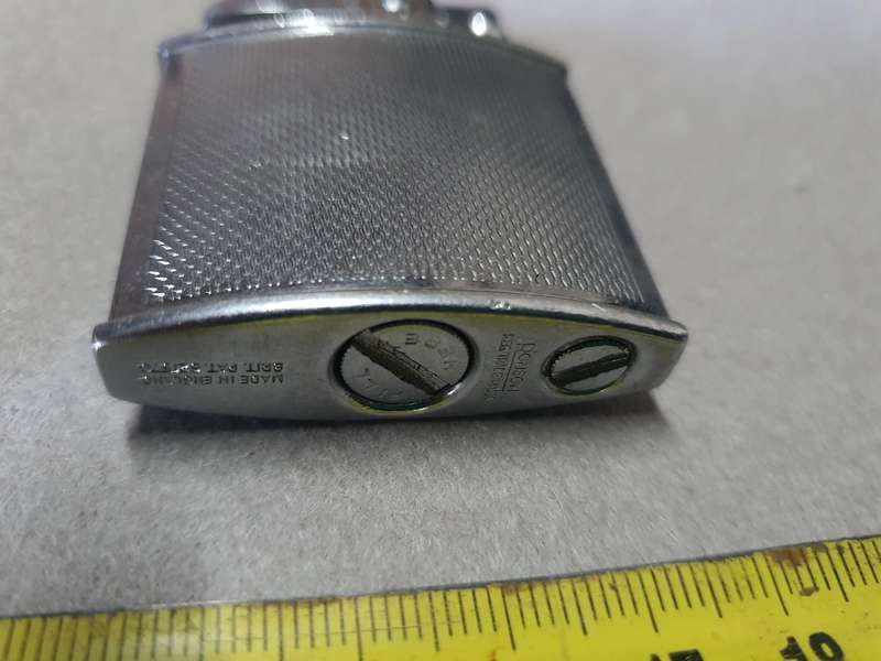 Hip Flask Stainless Steel - 6oz with antique lighter (Not working)