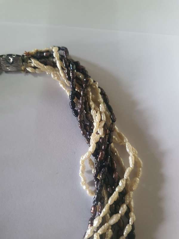 Antique Pearl Necklace in Sterling Silver, 40CM