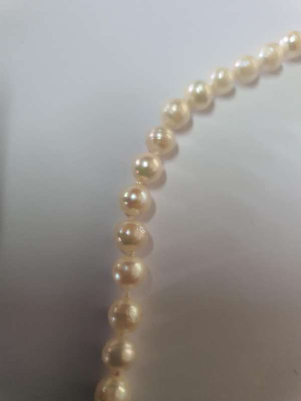 Antique Pearl Necklace in Sterling Silver, 45CM