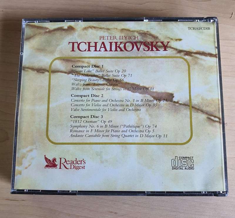 Readers Digest CD's Favourites from the classics, Peter Ilyich Tchaikovsky 3 CD Set