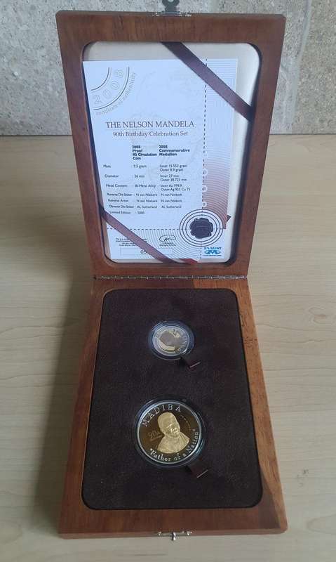 The Nelson Mandela 90th Birthday Celebration Set : Bi Metal SILVER and GOLD