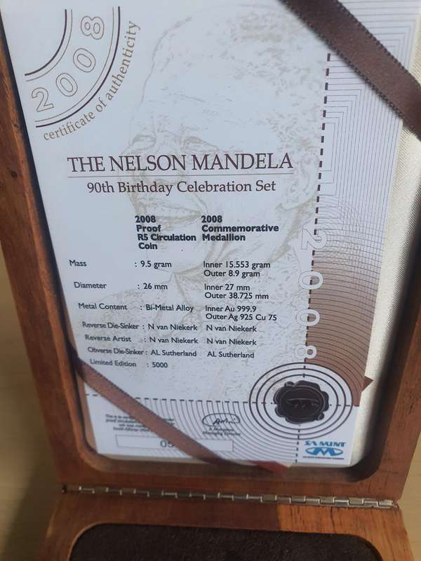 The Nelson Mandela 90th Birthday Celebration Set : Bi Metal SILVER and GOLD