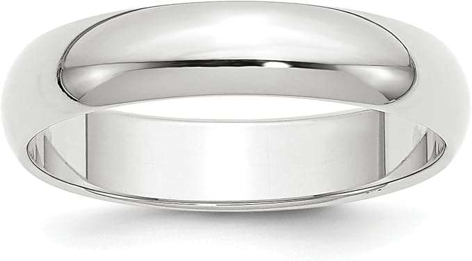 4MM wide half round Sterling Silver Band