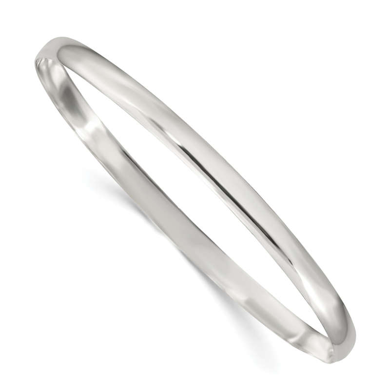 4mm wide 925 Genuine Sterling Silver half round bangle