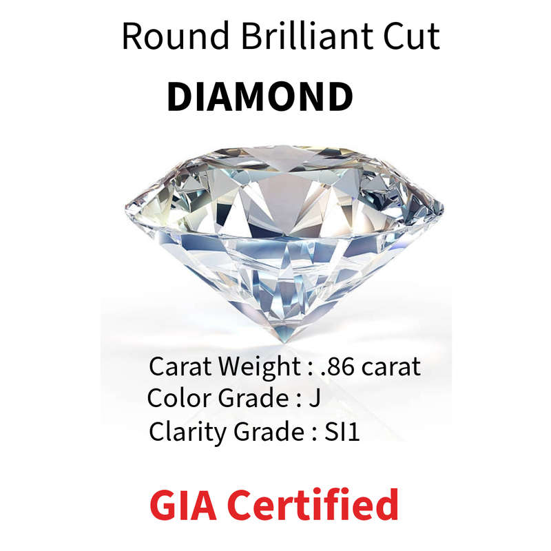 BRILLIANT NATURAL LOOSE DIAMOND         .86 carat                                  GIA Certified