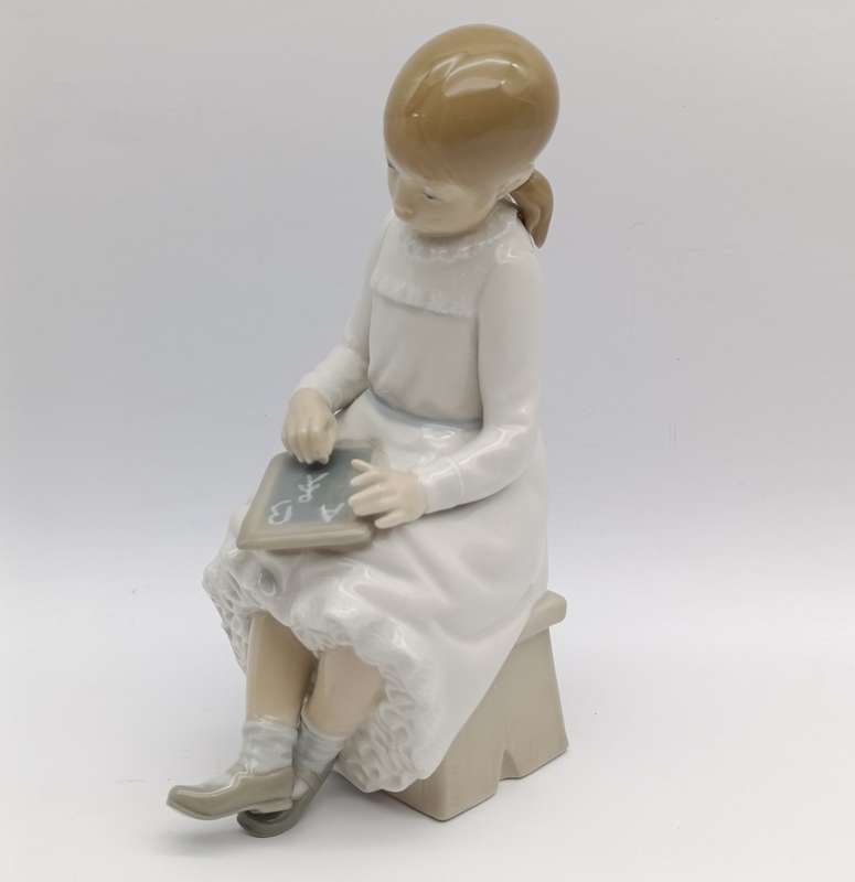 Vintage Rosal by Lladro girl writing figurine