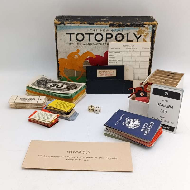 Vintage Totopoly horse racing board game by makers of Monopoly