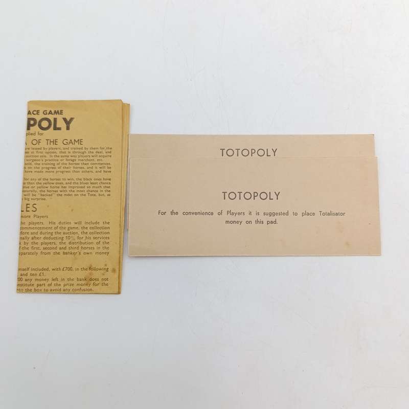 Vintage Totopoly horse racing board game by makers of Monopoly