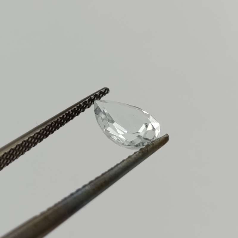 Natural Aquamarine of 1.01 carat Pear shape and eye clean - light toned blue