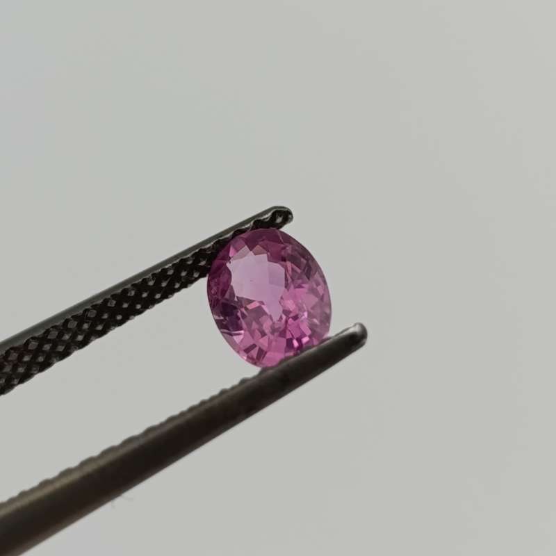 Natural slight violet pink sapphire oval mixed cut 0.81 carat with Gemlab certificate