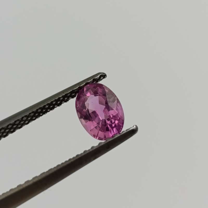 Natural slight violet pink sapphire oval mixed cut 0.81 carat with Gemlab certificate