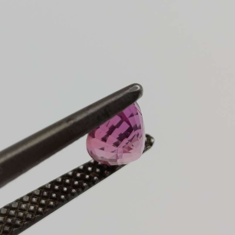 Natural slight violet pink sapphire oval mixed cut 0.81 carat with Gemlab certificate