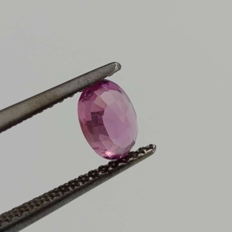 Natural slight violet pink sapphire oval mixed cut 0.81 carat with Gemlab certificate