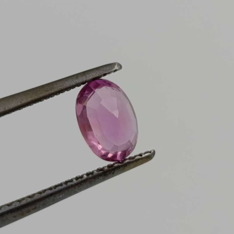 Natural slight violet pink sapphire oval mixed cut 0.81 carat with Gemlab certificate