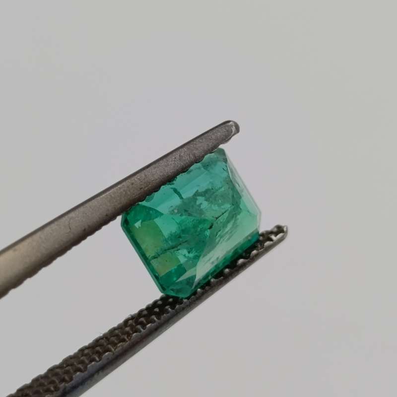 Natural Emerald of 1.12 carat Emerald cut slight blueish green with Gemlab certificate