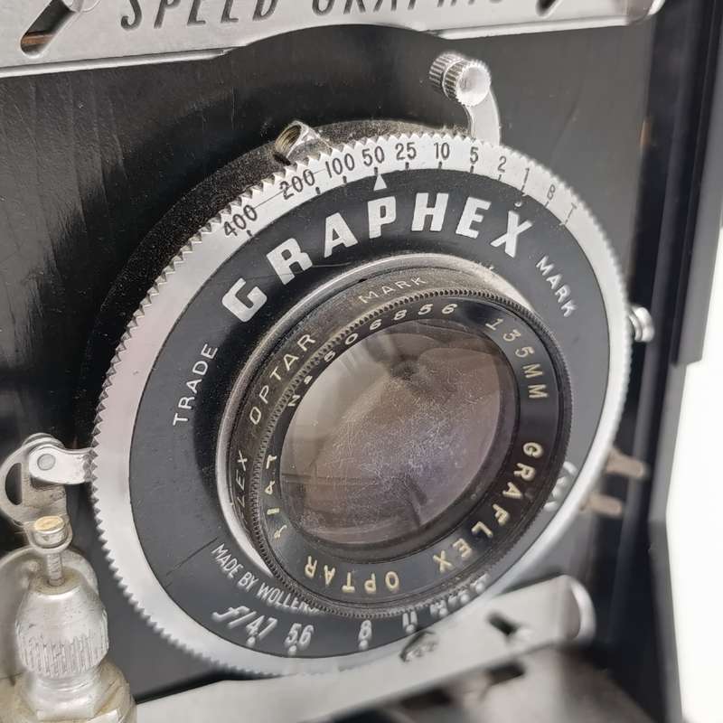 Vintage Graflex Speed Graphic medium format camera with Kalart syncronized range finder