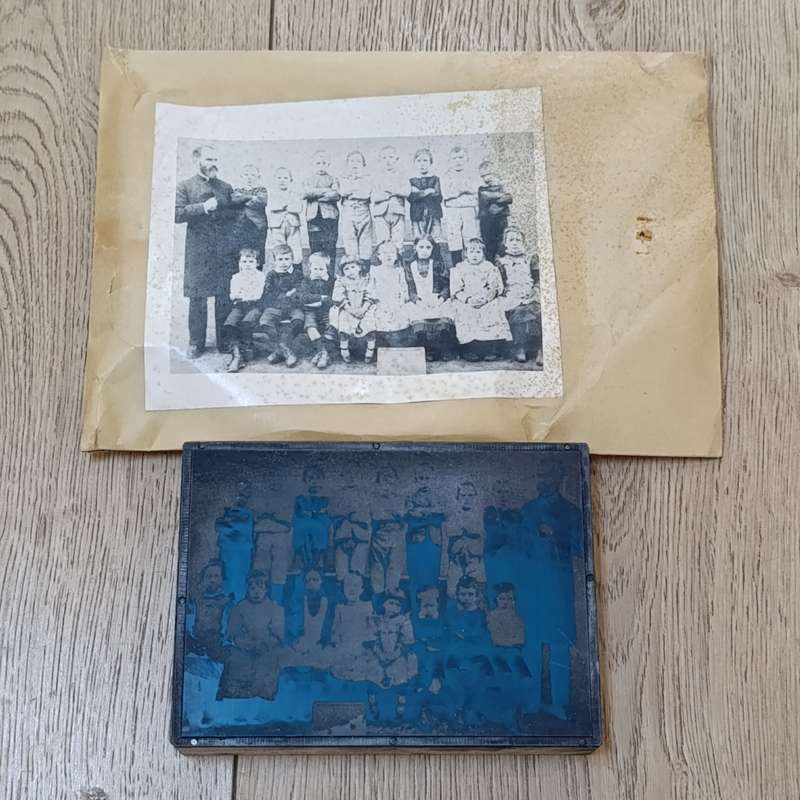 Antique metal photo printing plate