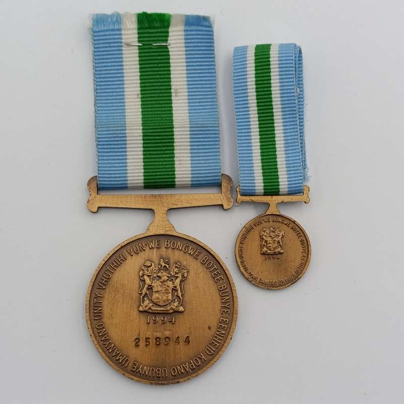 SADF Unity medal plus miniature #258944