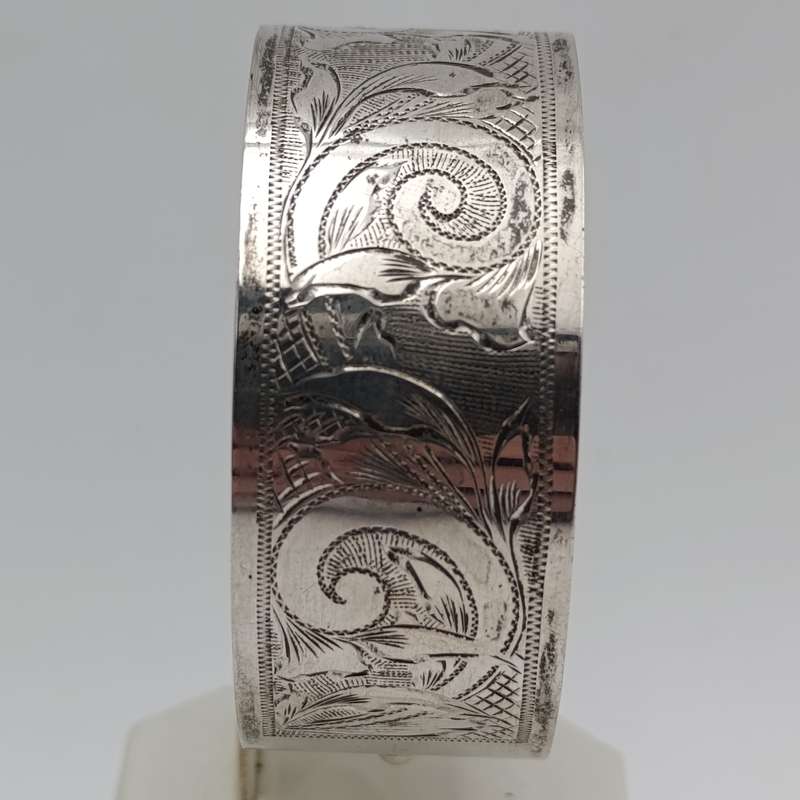 Sterling silver bangle - vintage - 23cm long