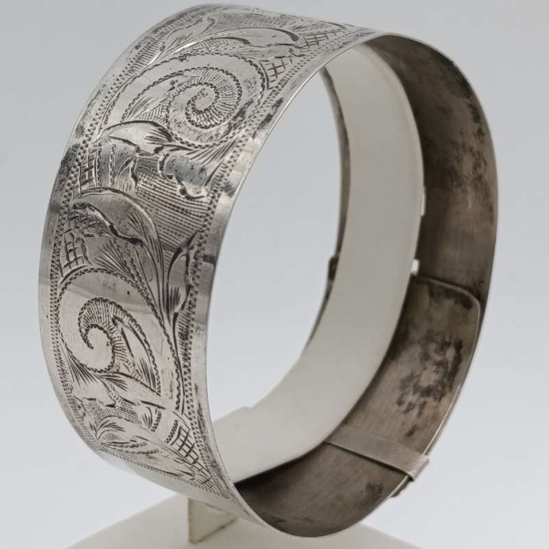 Sterling silver bangle - vintage - 23cm long