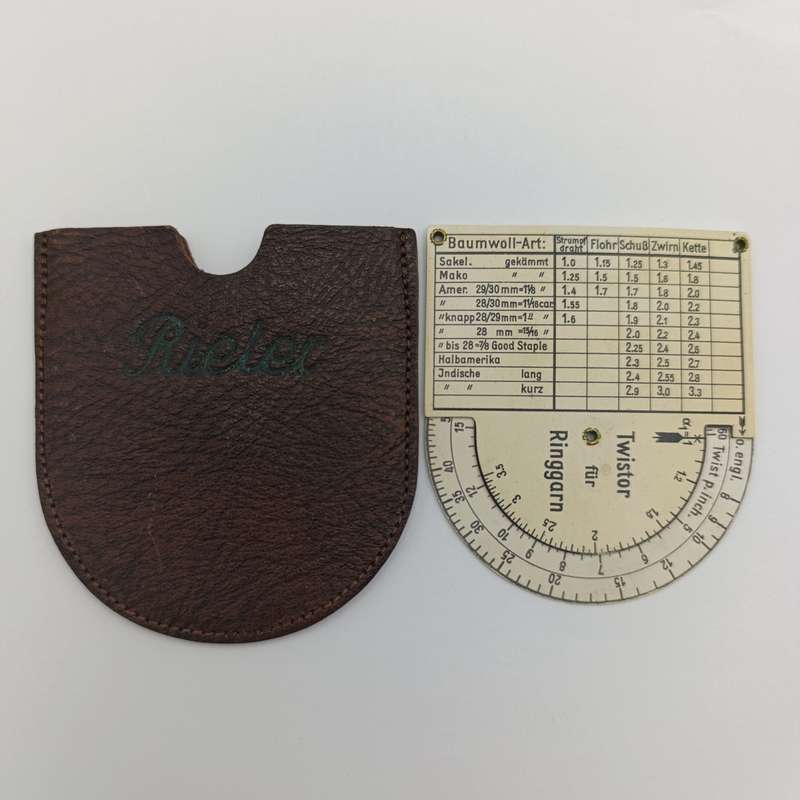 Rieter Twist calculator - antique in pouch