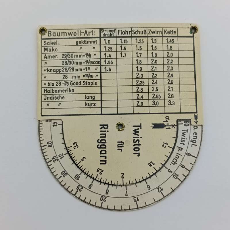 Rieter Twist calculator - antique in pouch