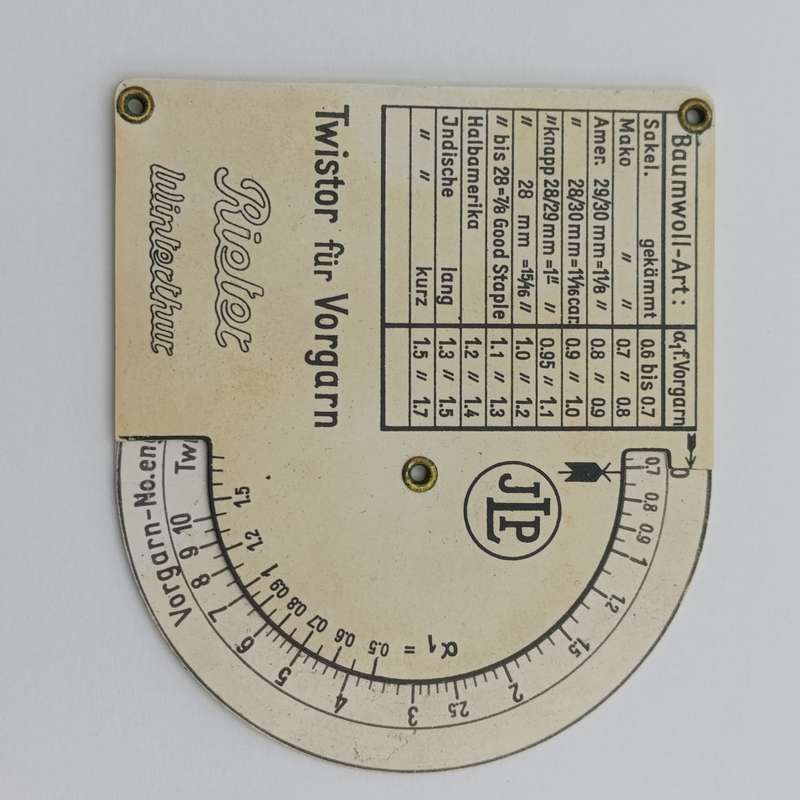 Rieter Twist calculator - antique in pouch