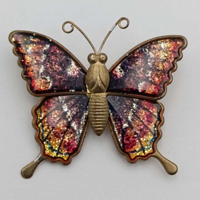 Lot of 3 colorful insect brooches