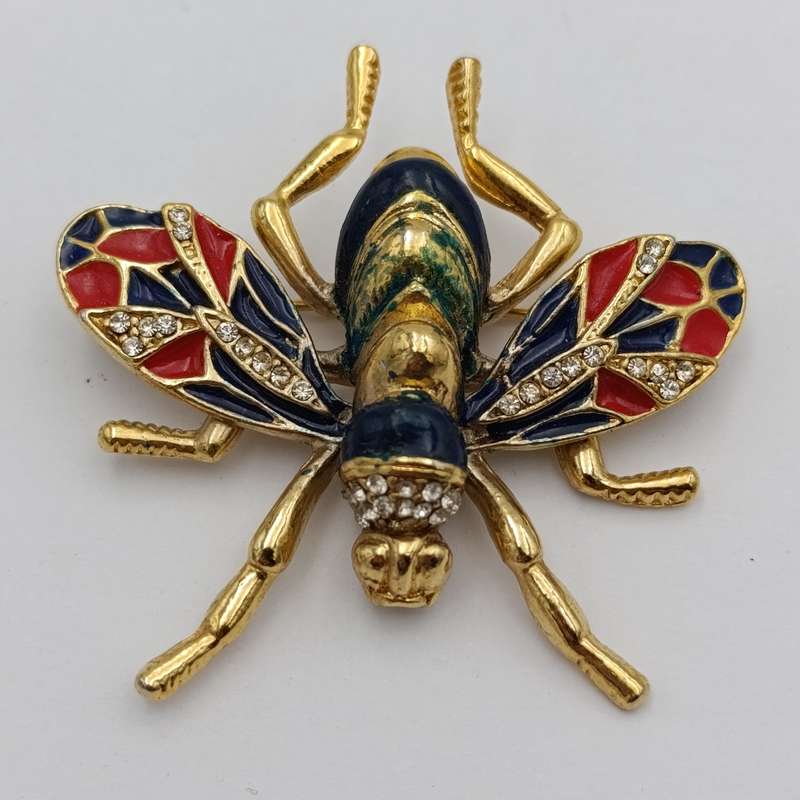 Lot of 3 colorful insect brooches
