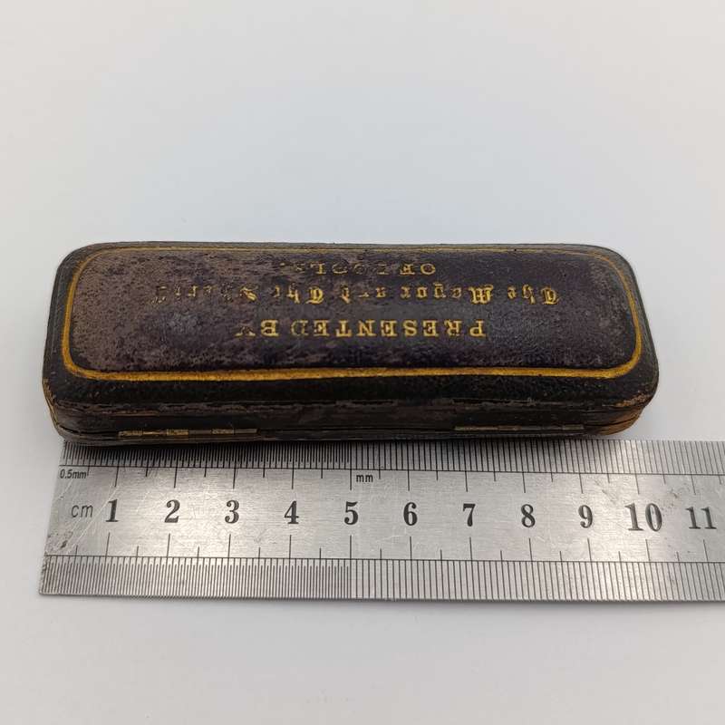 1894 Gold clad fountain pen/pencil combination with unused wax seal end in original box