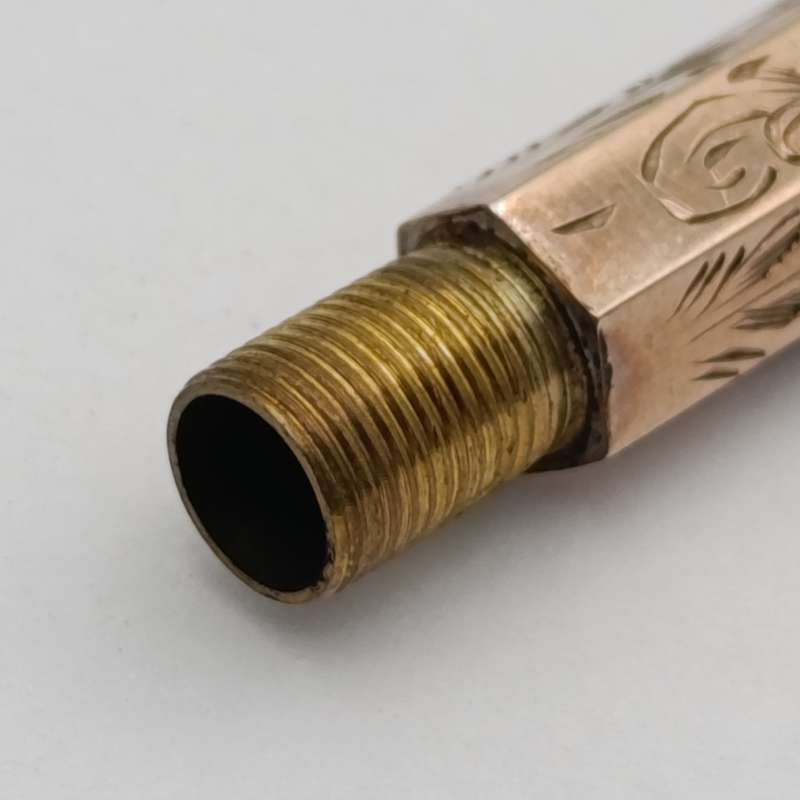 1894 Gold clad fountain pen/pencil combination with unused wax seal end in original box