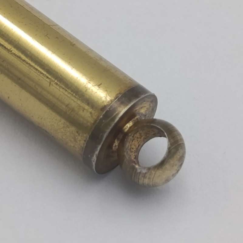 Very long vintage brass stick lighter in pouch - working