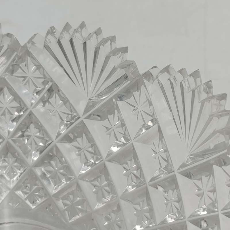 Vintage Crystal glass oval bowl - small chips