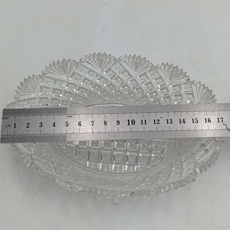 Vintage Crystal glass oval bowl - small chips