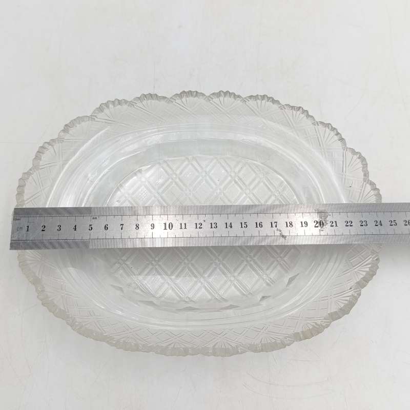 Pair of Vintage Crystal glassware oval platters - some small chips