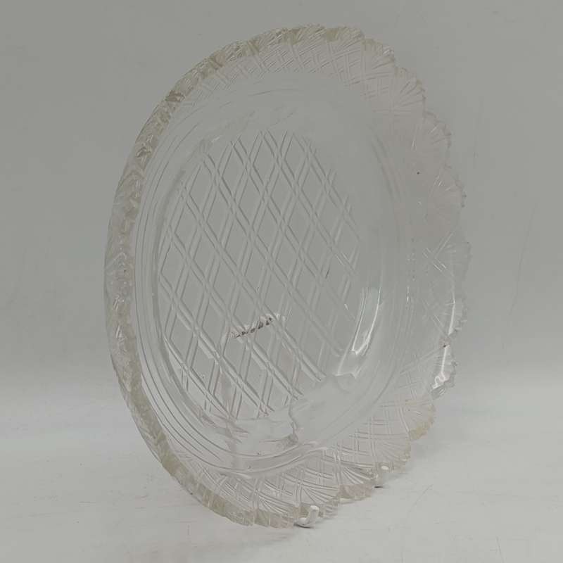 Pair of Vintage Crystal glassware oval platters - some small chips