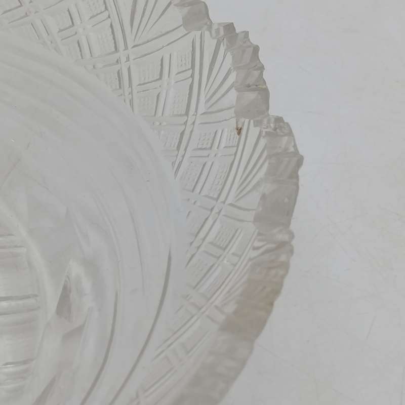 Pair of Vintage Crystal glassware oval platters - some small chips