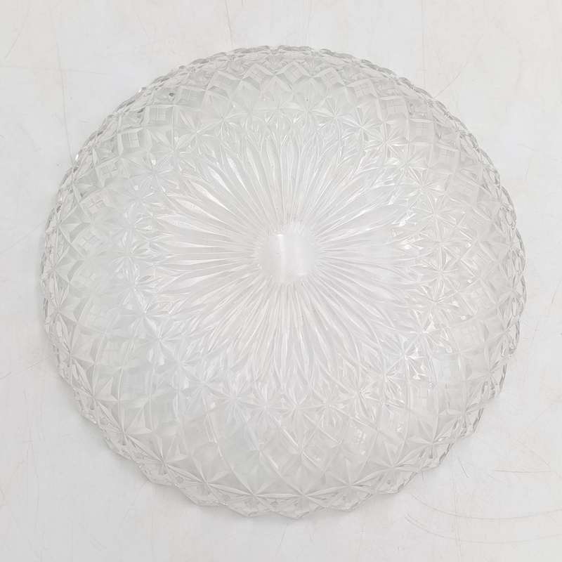 Lot of 6 vintage crystal glass snack plates - some small chips on rim