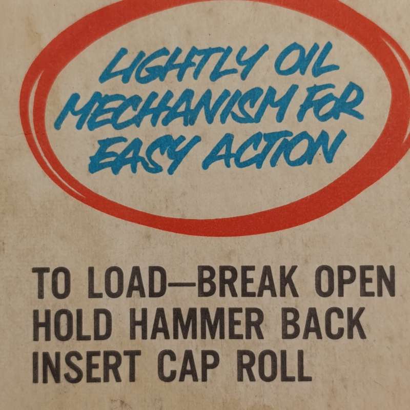 Vintage Firecat by Replicast 100 shot repeating cap pistol with break action - mint boxed