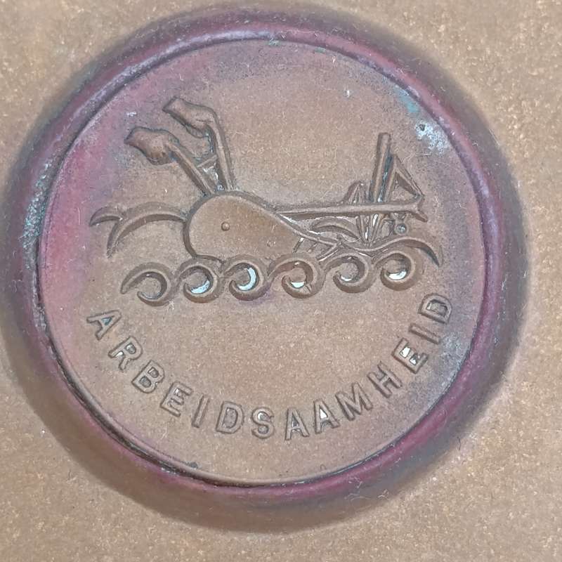 Vintage Volkskas Arbeidsaamheid copper ashtray